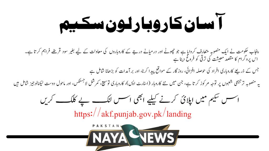 Asaan Karobar Loan Scheme 2025 Introduction 