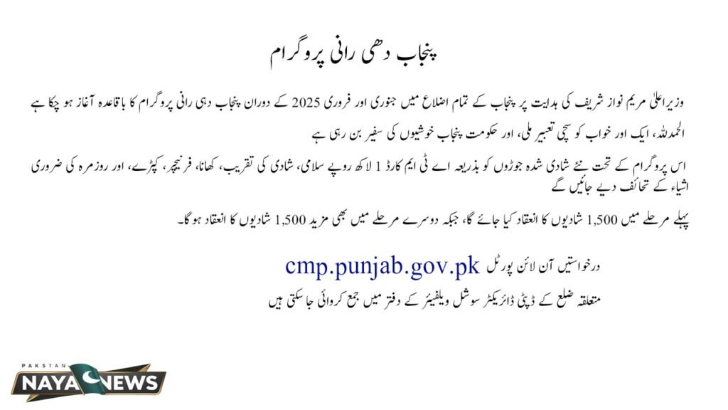 Punjab Dhee Rani Program Updates 2025