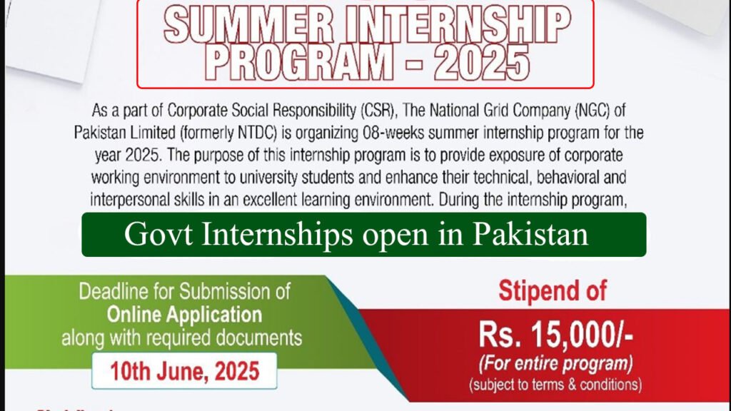 NTDC Summer Internship Program 2025 Registration Open