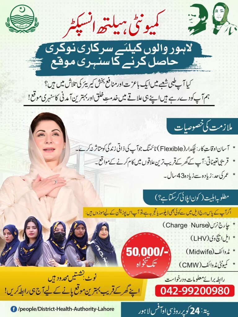 Earn 50000 Monthly Through Community Health Inspector in Punjab 2026