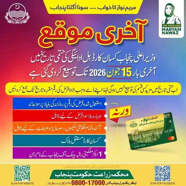 CM Punjab Kisan Card Big Updates June 2026 Apply Now – Final Deadline Extended Until 15 June 202