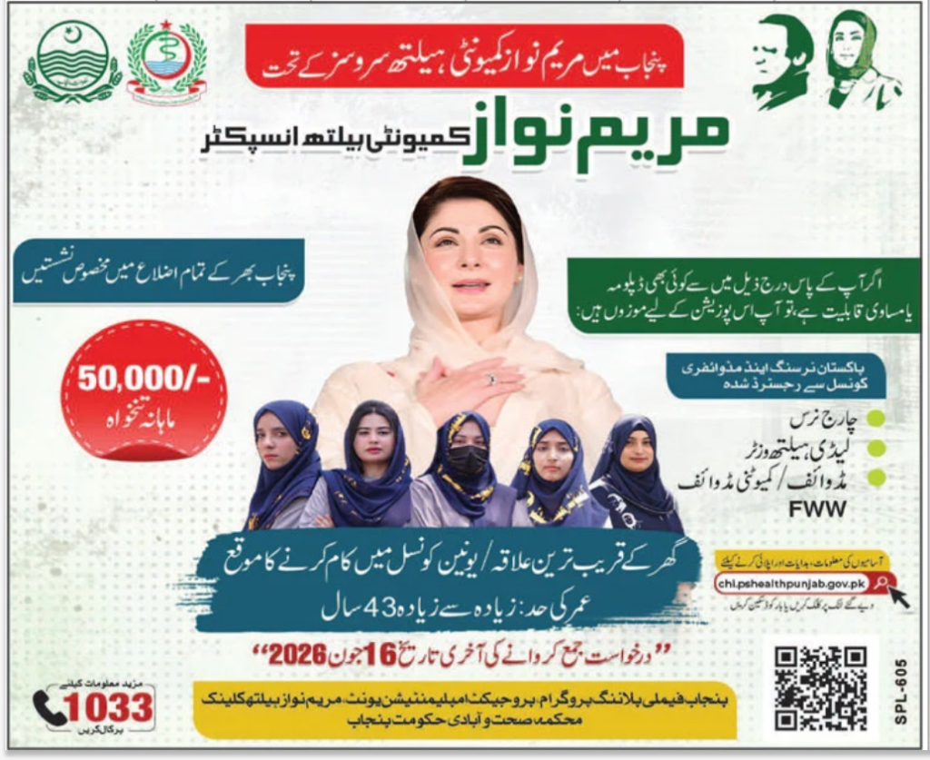 Chief Minister Punjab Community Health Inspector Prorgram Updates June 2026