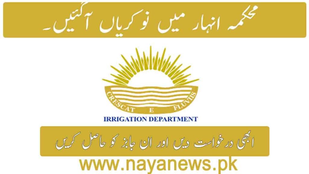 Irrigation Department Jobs in Pakpattan Sharif July 2026